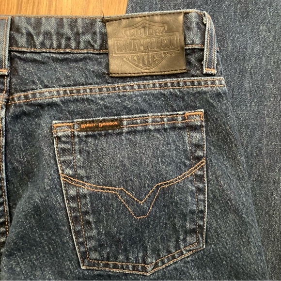 Harley Davidson Genuine MotorClothes Womens 12 Long Straight Leg Denim Jeans - Picture 3 of 11